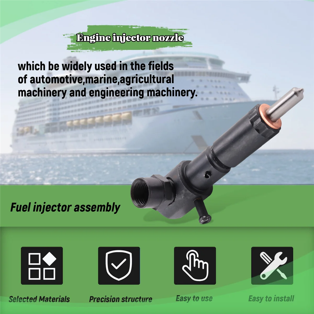 A52T186FA Engine Injector Nozzle Injector Nozzle for Rotary Tiller,Walking Tractor,Rotavator , Fuel Injector Assembly