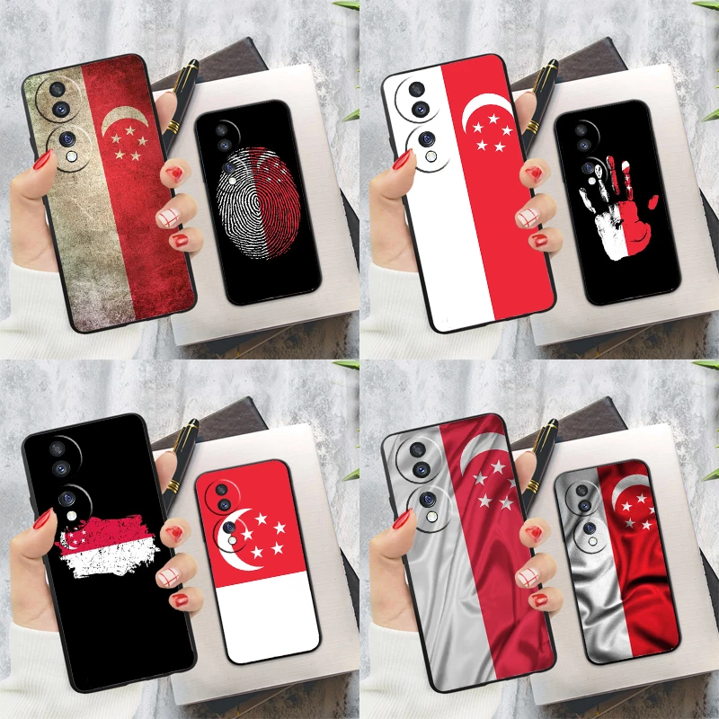 Singapore Flag Case For Honor 200 Pro X9c X9a X8a X7a X6a X7 X8 X9 X8b X9b 50 70 90 Magic 5 6 Lite Cover