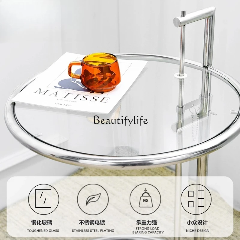 -طاولة قهوة من الفولاذ المقاوم للصدأ في العصور الوسطى، طاولة جانبية للأريكة