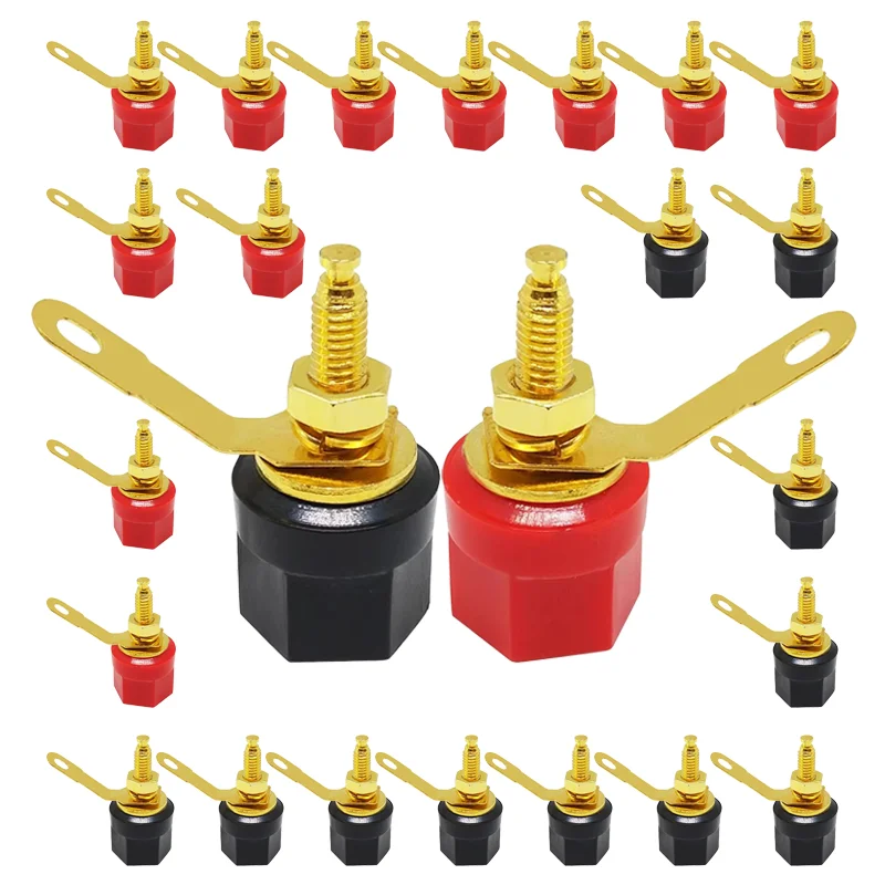 20/80/200pcs 4mm Gold Plated Speaker Amplifier Binding Post Banana Plug Speaker Terminal Binding Post for Connector