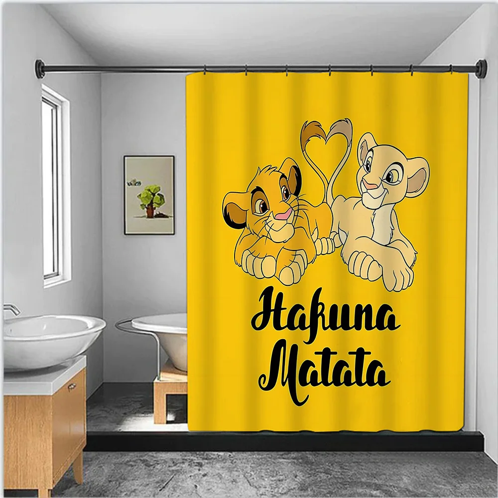 Cartoon The Lions K-King Shower Curtain Waterproof Polyester Fabric Paint Colorful Bath Curtains Home Bathroom Curtain With Hook