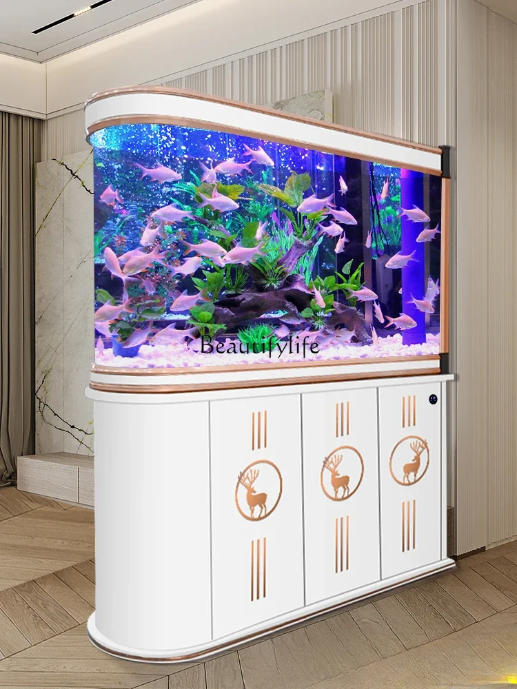 

yj9 2023 New Family Fish Tank Hallway Living Room Home Floor Entrance Large Affordable Luxury Style Aquarium