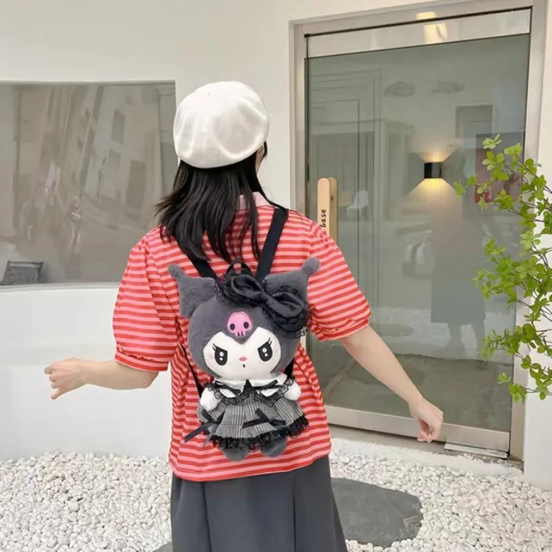 Plushie Sanrio Bag Plush Kuromi Backpack Kawaii My Melody Shoulder Bag Large Capacity Lolita Plush Stuffed Animal Doll Toys Gift