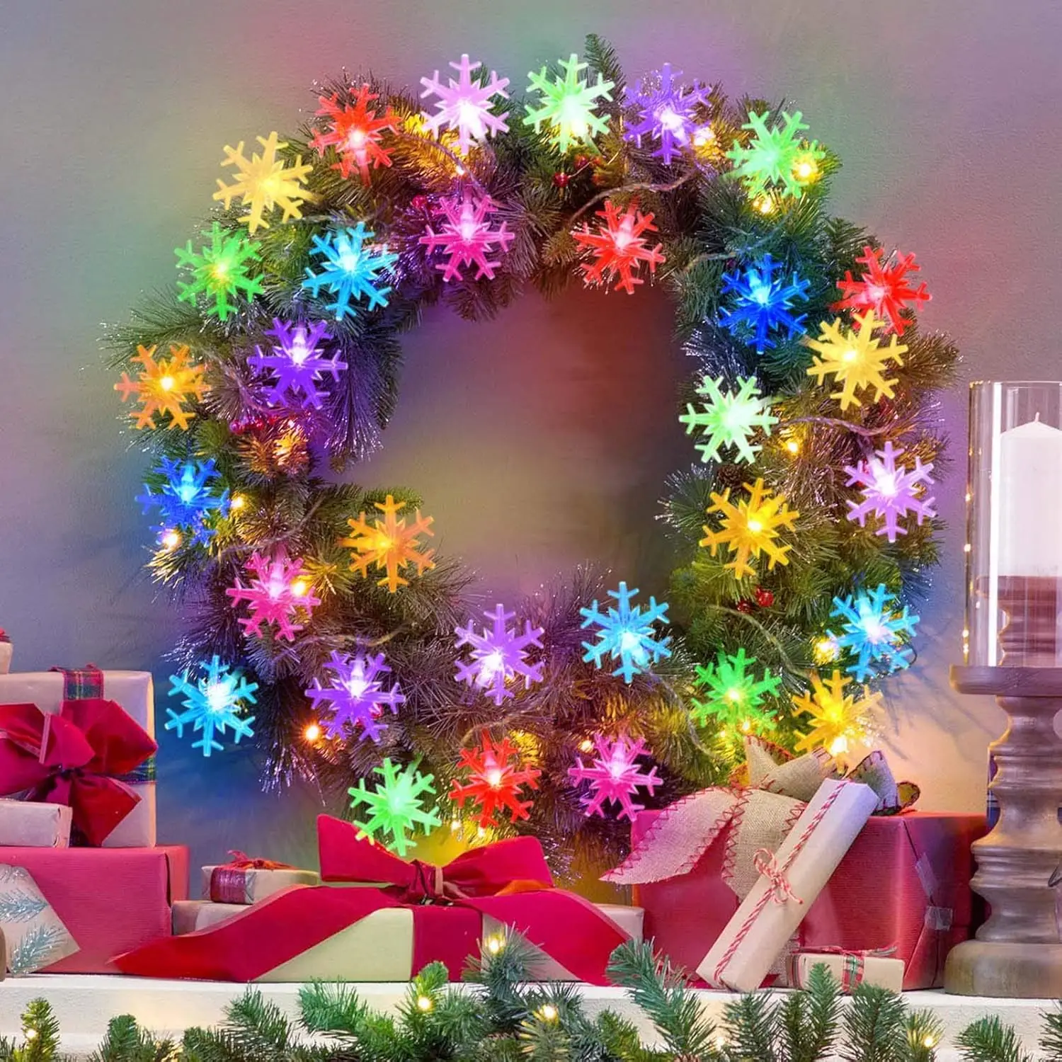 أضواء سلسلة LED متغيرة الألوان RGB ، مصباح ندفة الثلج Dreamcolor ، أضواء خرافية بلوتوث مع تحكم بتطبيق للحفلات والمهرجانات