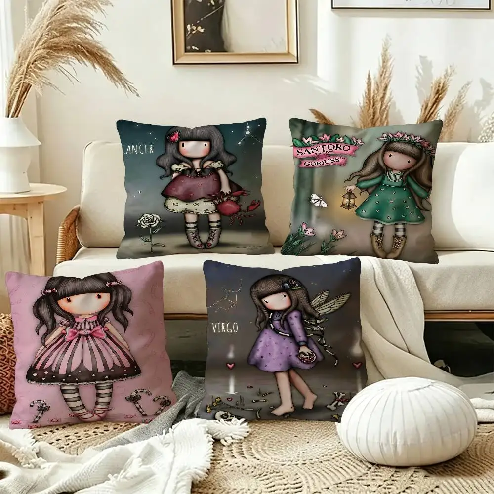 Cute Gorjusses Cartoon S-Santoro Pillow Cushion Cover Pillowcase Living Room Sofa Home Decor Customized