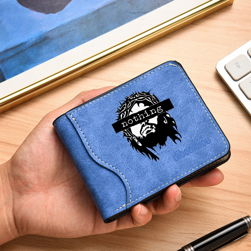 Kurze Herren-Geldbörse aus mattiertem PU-Leder, modisches, personalisiertes Design, ultradünne, multifunktionale Freizeit-Geldbörse