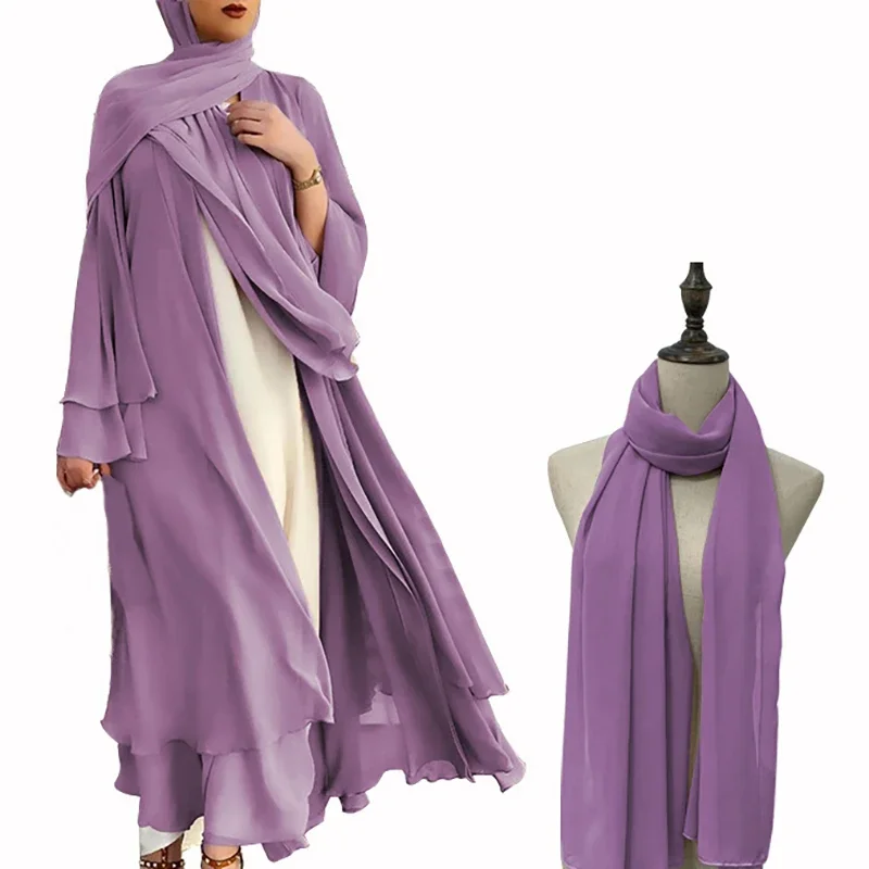 Vestido Ramadan Hijab para Mulheres, Vestidos Modestos Femininos do Islã, Terno Muçulmano Eid, Open Dubai Abaya, Kimono, Turquia Robe Kaftan