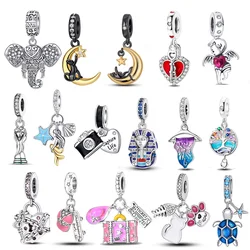 925 Silver Butterfly Cupid Charms Fit 925 Original Bracelet Charms Pendientes Mujer Necklace Charms for Jewelry Making