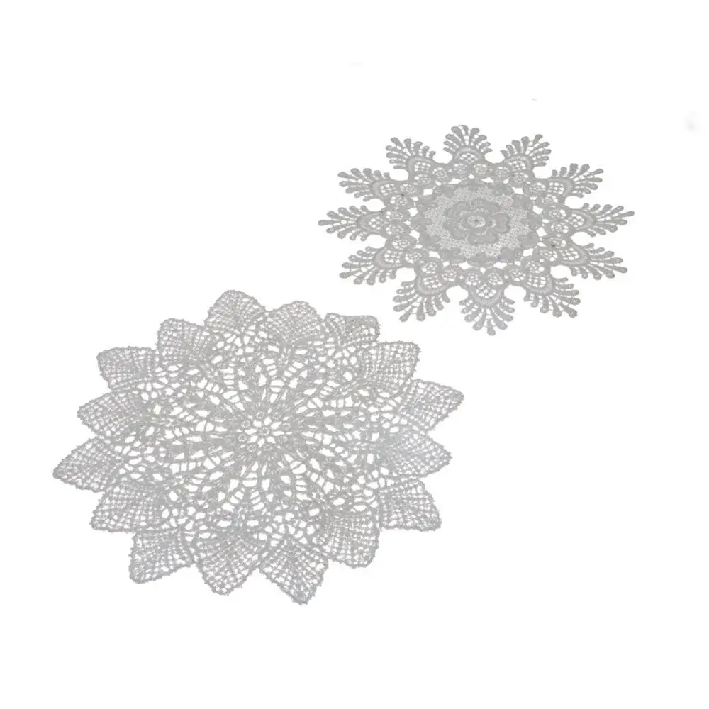 Hollow Round Crochet Tablecloth Embroidery Flower Table Decoration Placemat Coaster Pad Doily