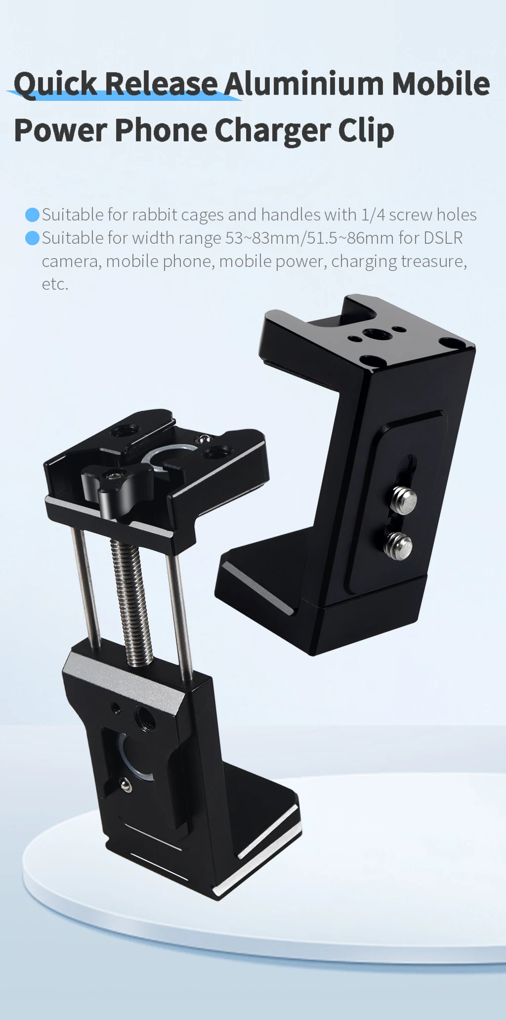 Powerbank Clip Mobile Ladegerät Halter Festplatte Fall Halterung für 5,5-8,5 cm Power Bank für Live Broadcast Kamera Käfig Telefon Ladung – Detail 14