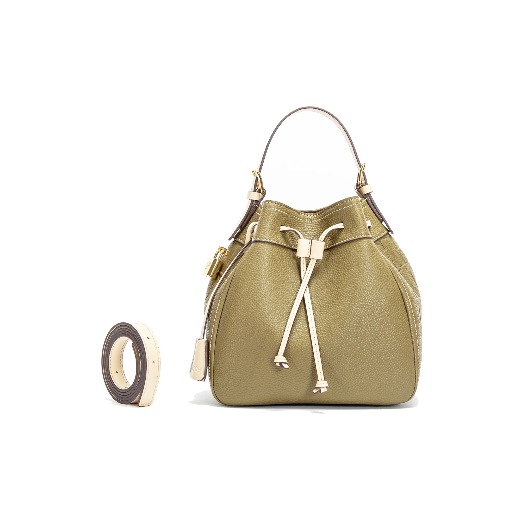 Drawstring Opening Design, Simple and Solid Color Fashionable Women's Handbag, Classic Retro style Metal Accessories