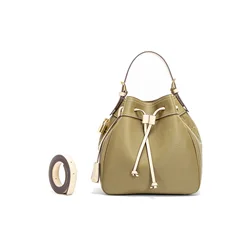 Retro Style Classic Fashion Women's Handbag Metal Accessories Drawstring Opening Design Simple Solid Colour Women's Shoulder Bag