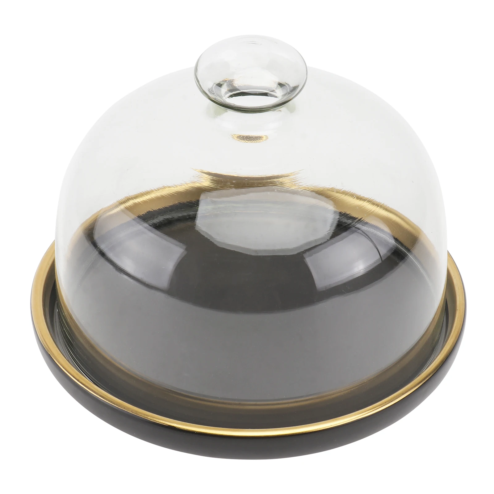 

1Set Cake Glass Cover Ceramic Tray Food Preservation Cover Transparent Lid Cake Plate Set Glass Lid Food Tray