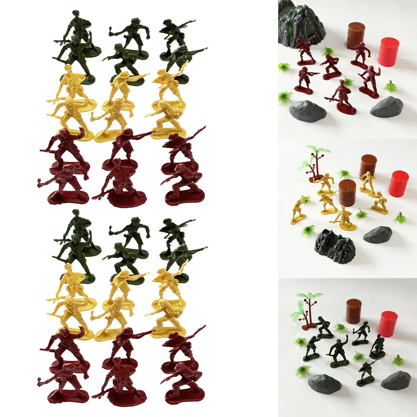 36 Pieces Solider Figures Set Men Toy Terrain Accessories for DIY Projects