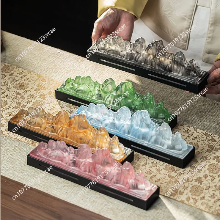 

Курильница для благовоний с глазурной глазурью в стиле туши и рисунка тушью, с изображением рек и гор, для домашнего декора и использования с агаровым деревом