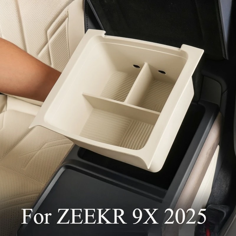 

For ZEEKR 9X 2025 Center Console Silicone Organizer Tray – Custom Armrest Storage Box, Original Color-Matched Interior Organizer