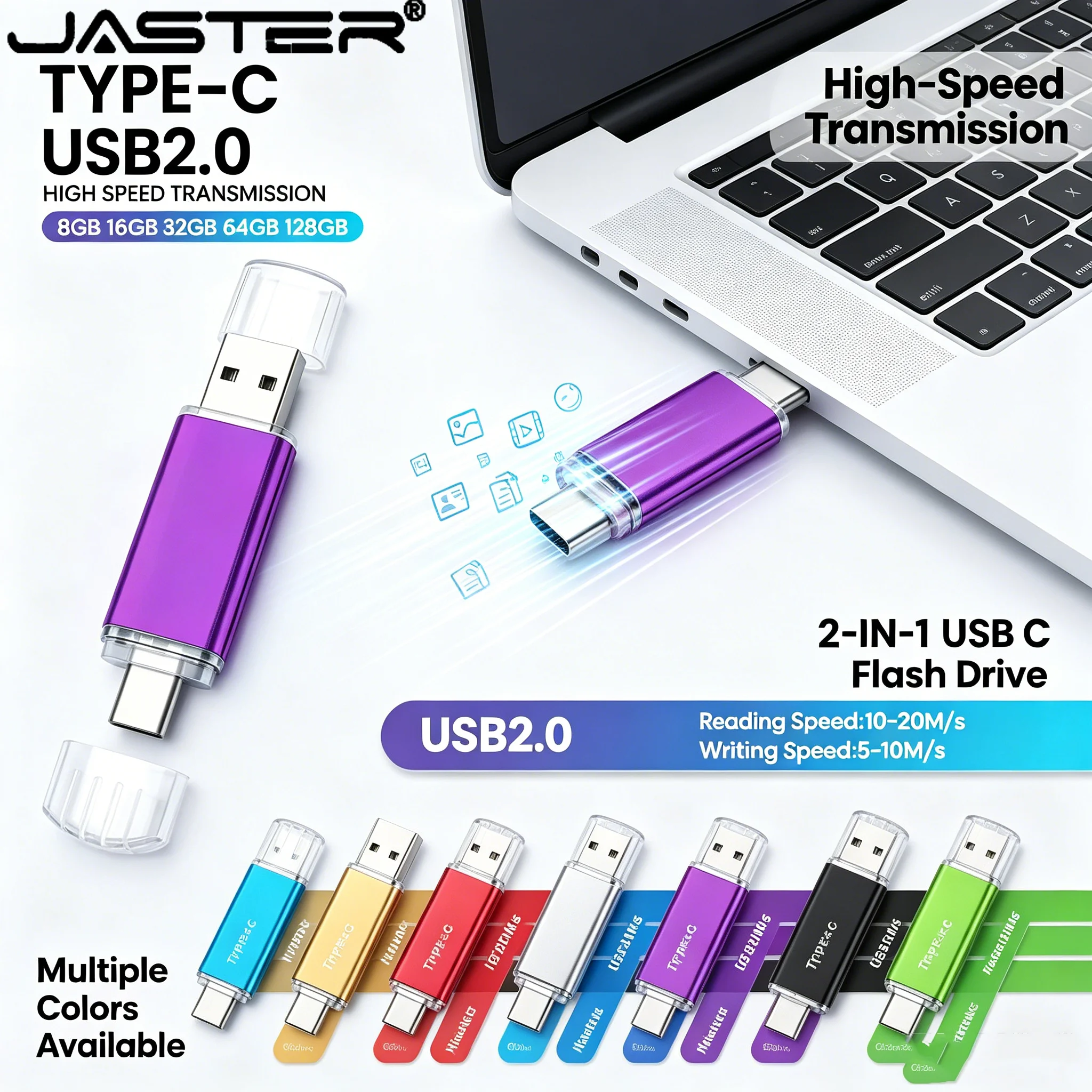 New original TYPE-C 2in1 USB Flash Drives 16GB Pen Drive 32GB Waterproof Memory Stick 16GB 8GB Business Gift U Disk for Laptop