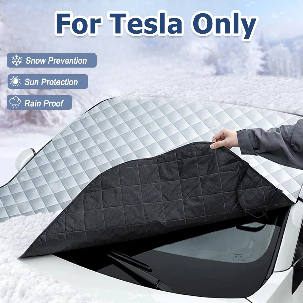 For Tesla Model 3 S X Model Y Car Front Windshield Sunshade Prevention Snow Shield Waterproof Cover 