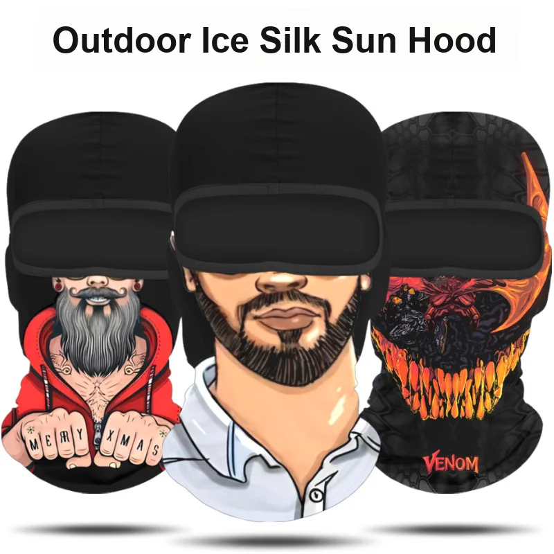 Sun Protection Head Gaiter Digital Printed Breathable Ice Silk Quick Dry Anti-sand Liner for Outdoor Cycling Sports