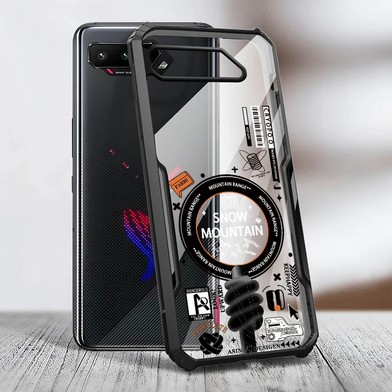 [Ready Stock]For ASUS ROG Phone 5s Pro 5 Ulitmate 3 Strix Phone 2 Shock Fall Prevention Transparent Case Pattern No.9