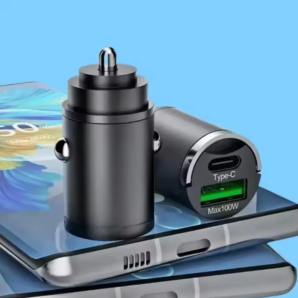 100w Car Charger Converter for iPhone Qc3.0 Dual USB Charging Port Design Suitable for Various Specifications of Car Models view 4
