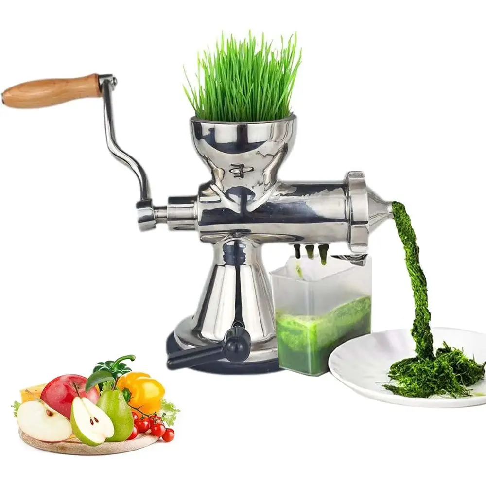 

Manual Wheatgrass Juicer, Stainless Steel Hand Crank, Wheatgrass & Leafy Green Juicer, Cold Press Juicer