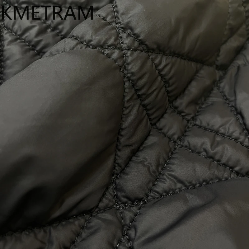 KMETRAM Natürliche Schaffell-Echtlederjacke für Damen mit Merino-Schaffell-Wollkragen, kurzer Baumwollmantel, 2025, Winterojuто