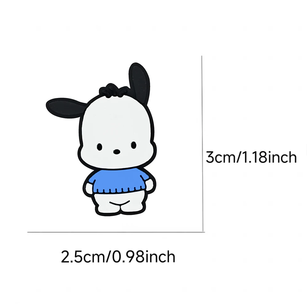 Hot Sales12-50pcs Mesuca Cartoon Cute Pochacco PVC Shoe Charms Accessories DIY Detachable Waterproof PVC Shoe Decorations Gifts