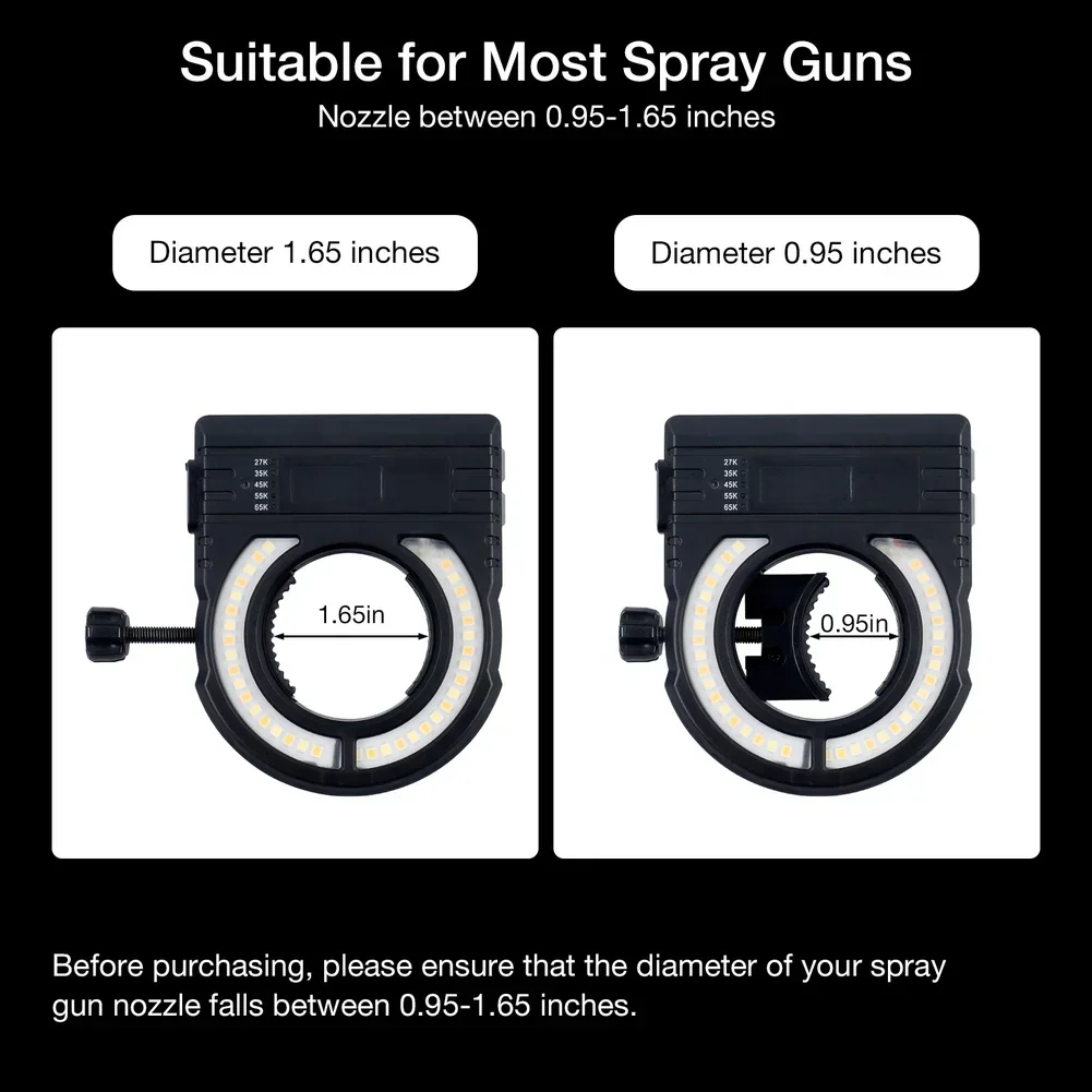 

Светодиодный заполняющий светильник для покраски распылением автомобиля с 5-ступенчатой регулируемой цветовой температурой и зарядкой через USB C для яркого освещения мастерской