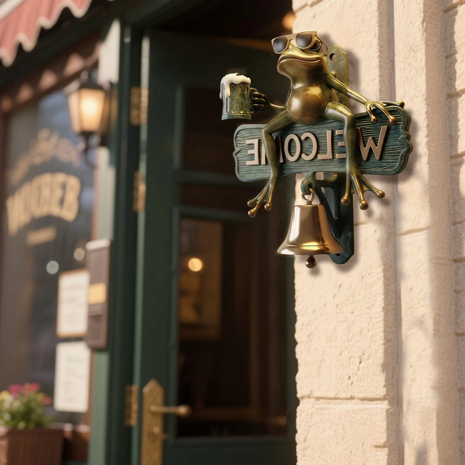 

Уличные лягушки, колокольчики, приветственный дверной звонок, уличные колокольчики, металлическое украшение для сада, украшение стены, подарочные знаки, дверной звонок