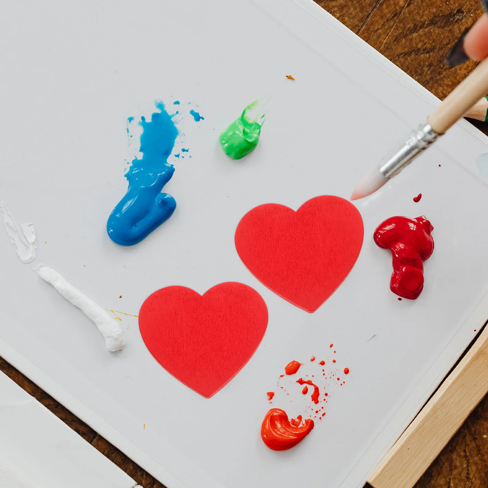 

Heart Shaped Wooden Pieces Smooth Surface DIY Crafts Valentines Day Decorations Holiday naments Home Party Accessories Sewing