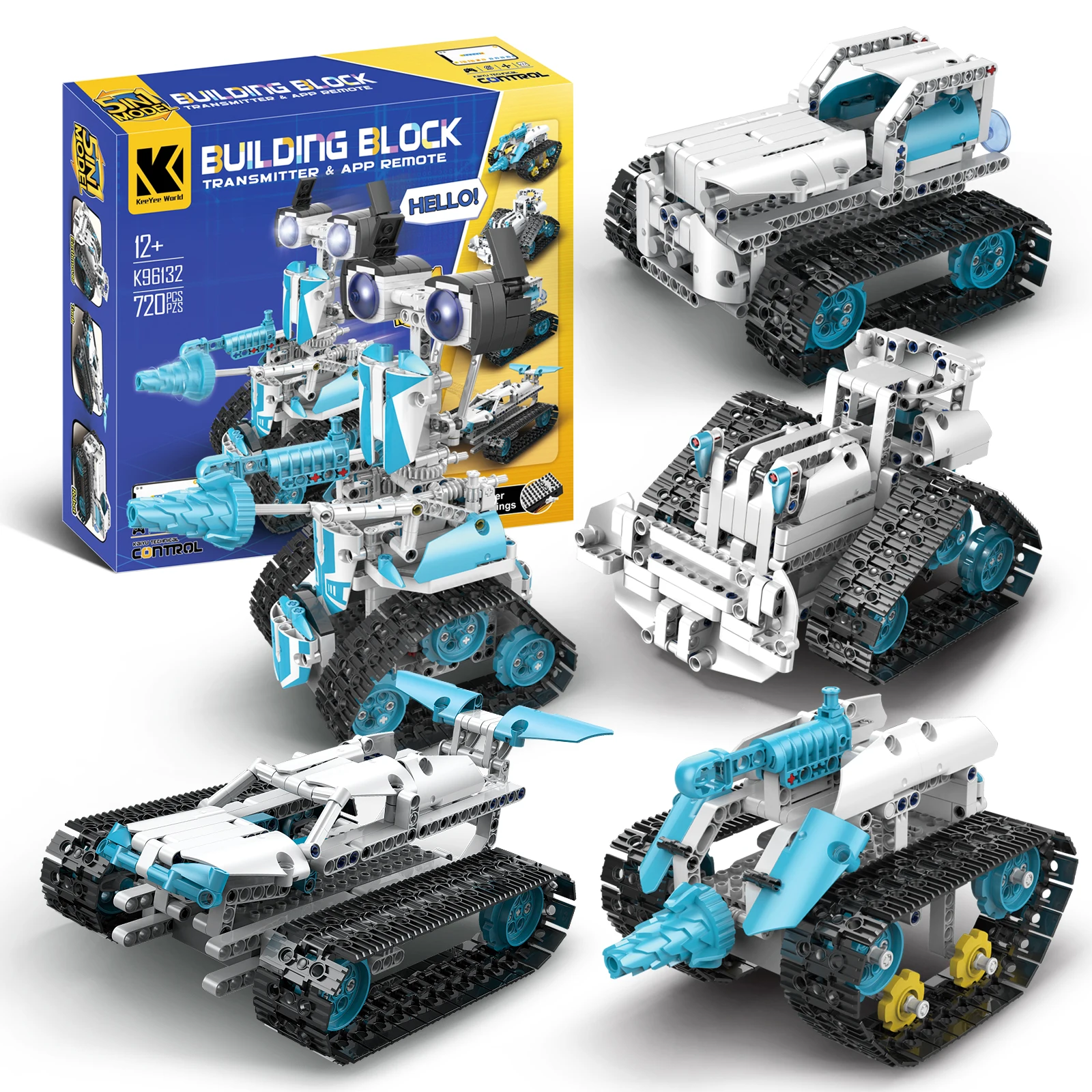 Robot tecnico intelligente K96131 APP telecomando blocchi di costruzione mattoni programmazione set regalo USB giocattoli costruzione bambini