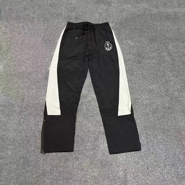 

Trendy Street Sle Loose Men's Straight Leg Pants Embroidered Letter Patchwork Dstring Early Autumn Faion Casual Trousers