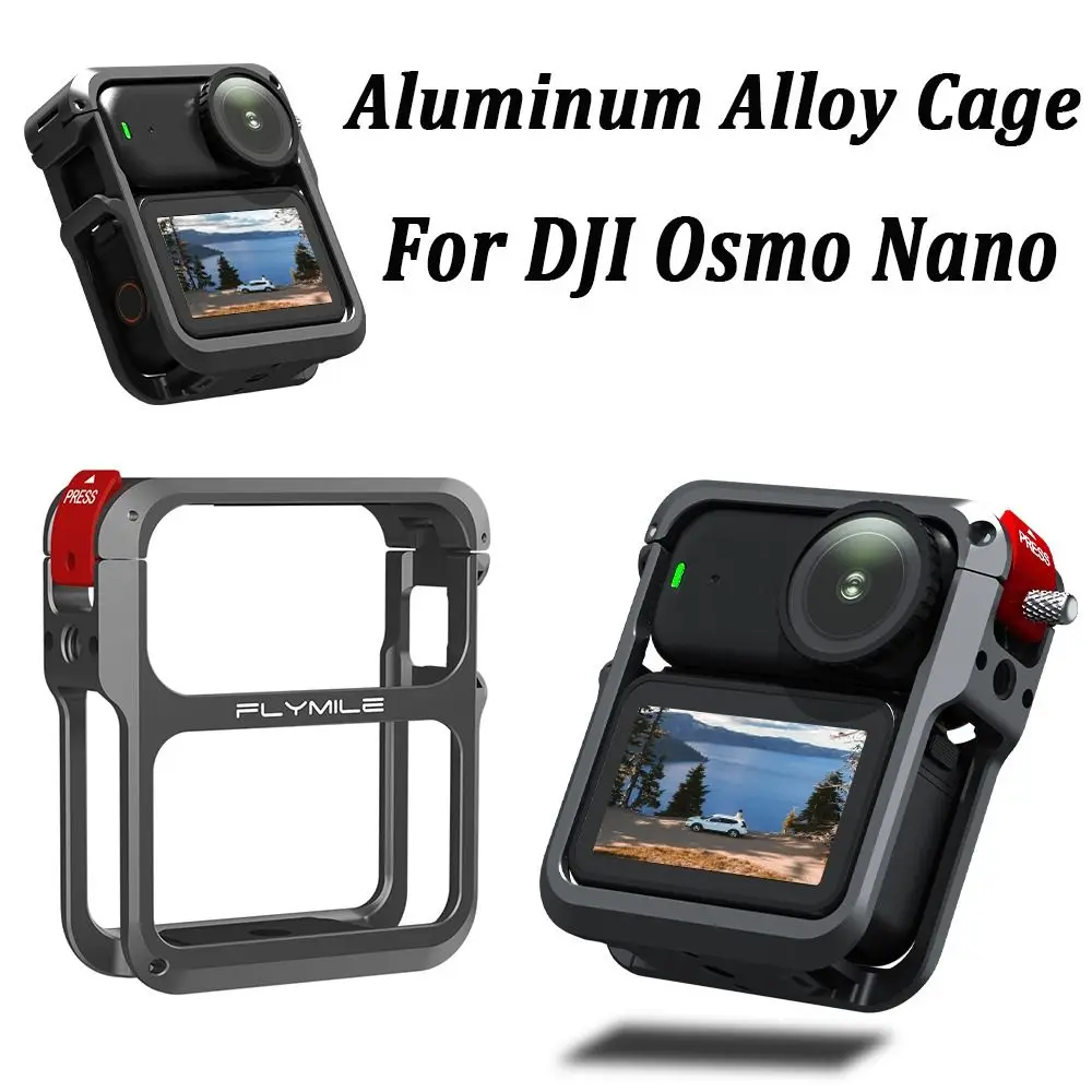 Aluminium Alloy Protective Frame Case Quick Release Durable Cold Shoe Mount Frame 1/4" Threads Expansion for DJI Osmo Nano