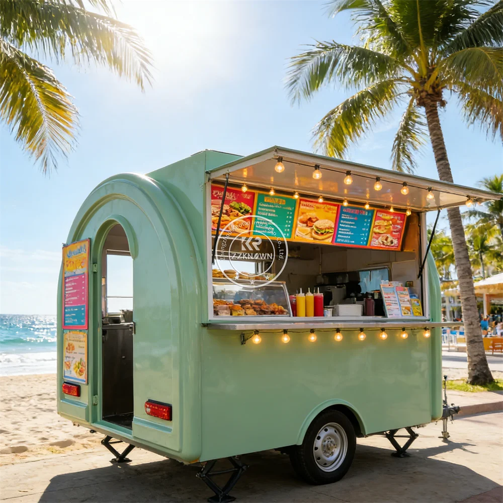 

Commercial Mobile Catering Food Trailer Commercial Fried Snack Burger Food Truck with Stainless Steel Kitchen