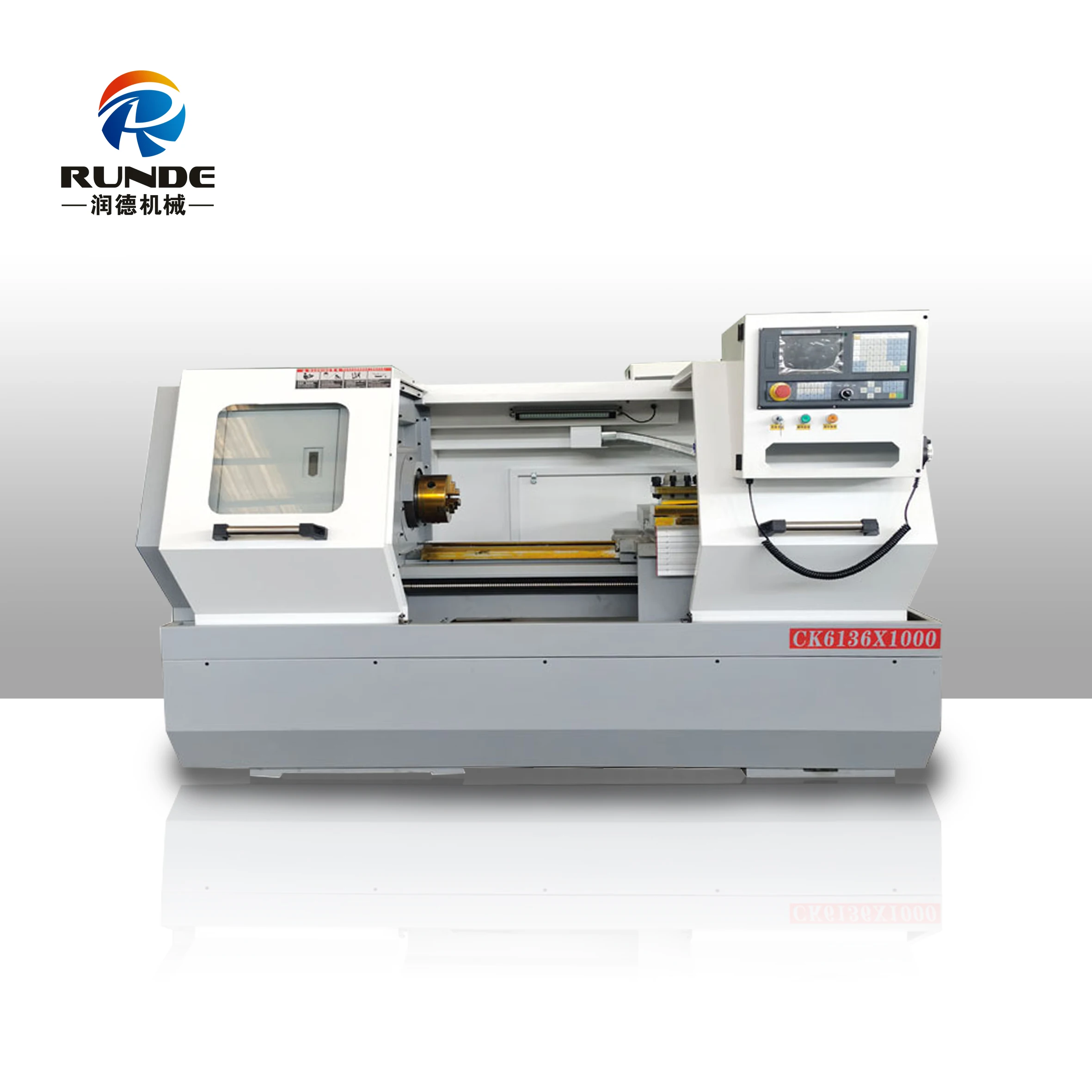 RUNDE CK6136*1000 Manufacturer  Horizontal Parallel Cnc Lathe Machine   Automatic Desktop CNC Lathe