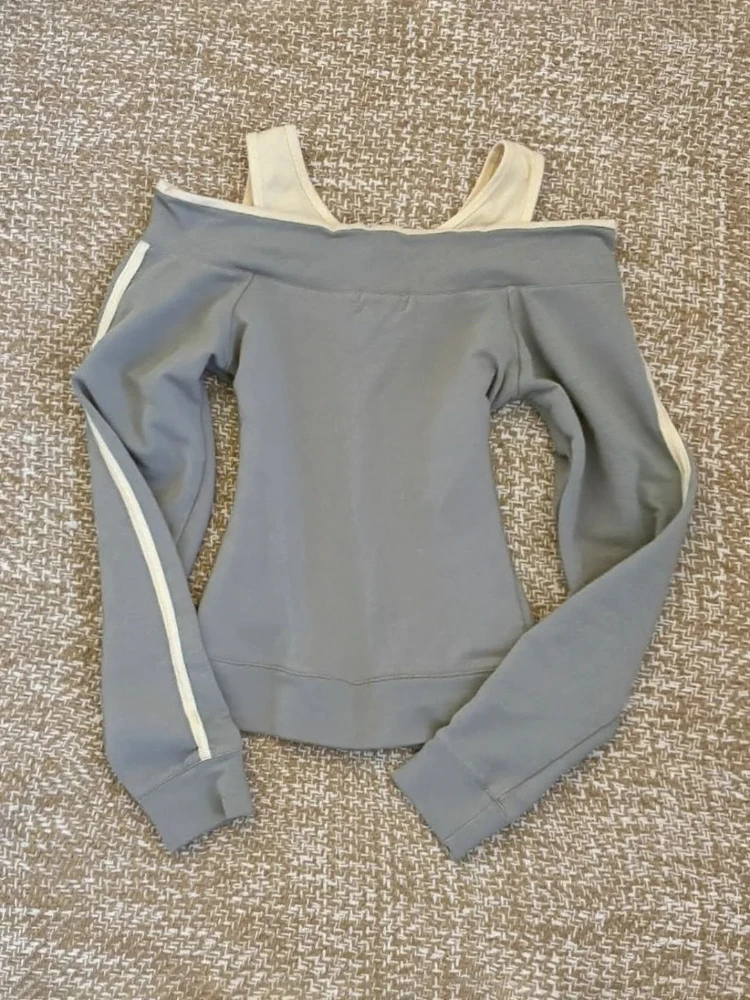 Felpa in due pezzi finta vintage estetica donna Y2k giacche slim casual con cerniera Grunge autunno nuovo cappotto a maniche lunghe patchwork