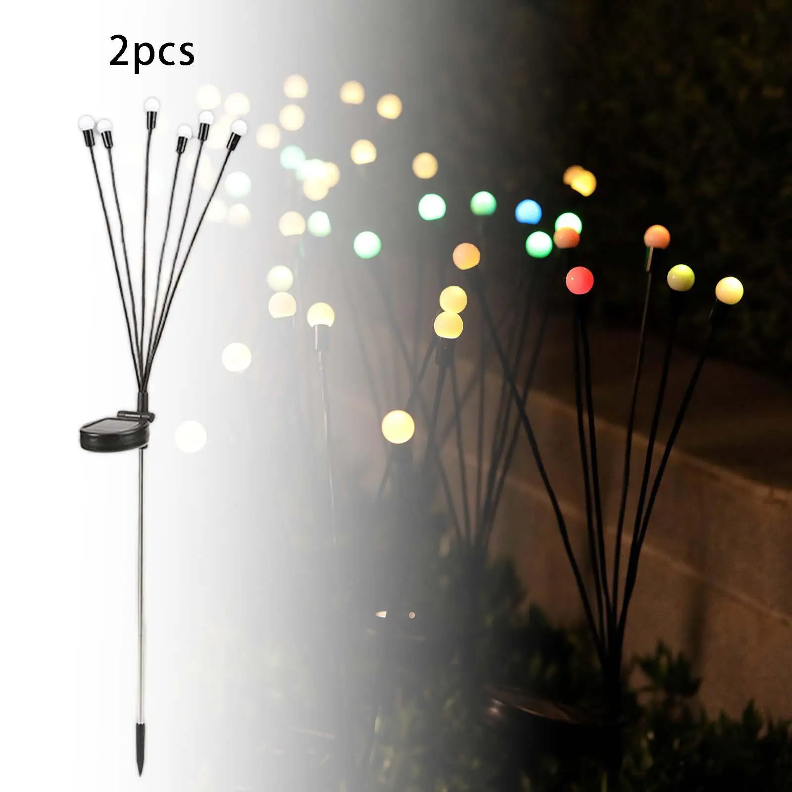 

2 Pieces Solar Powered Decoration Lights Easy Disassembly RGB Slow Flashing LED