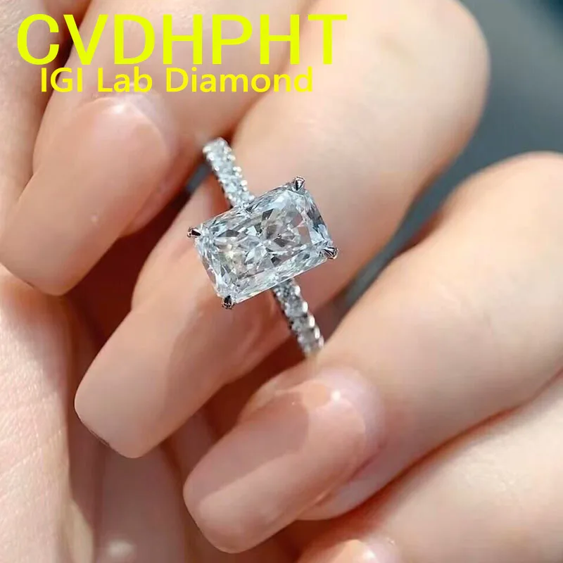 

Сияющий цвет D 1 2 3Ct IGI Lab Растущее кольцо с бриллиантом Настоящая платина PT950 Кольцо с бриллиантом Обручальное кольцо Заводское индивидуальное обручальное кольцо