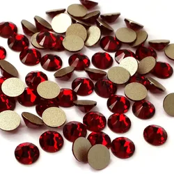 Factory Crystal Glass Deep Siam No Hotfix Strass Flat back Crystal Rhinestones for Garment Nail Art Craft Dress Jewelry