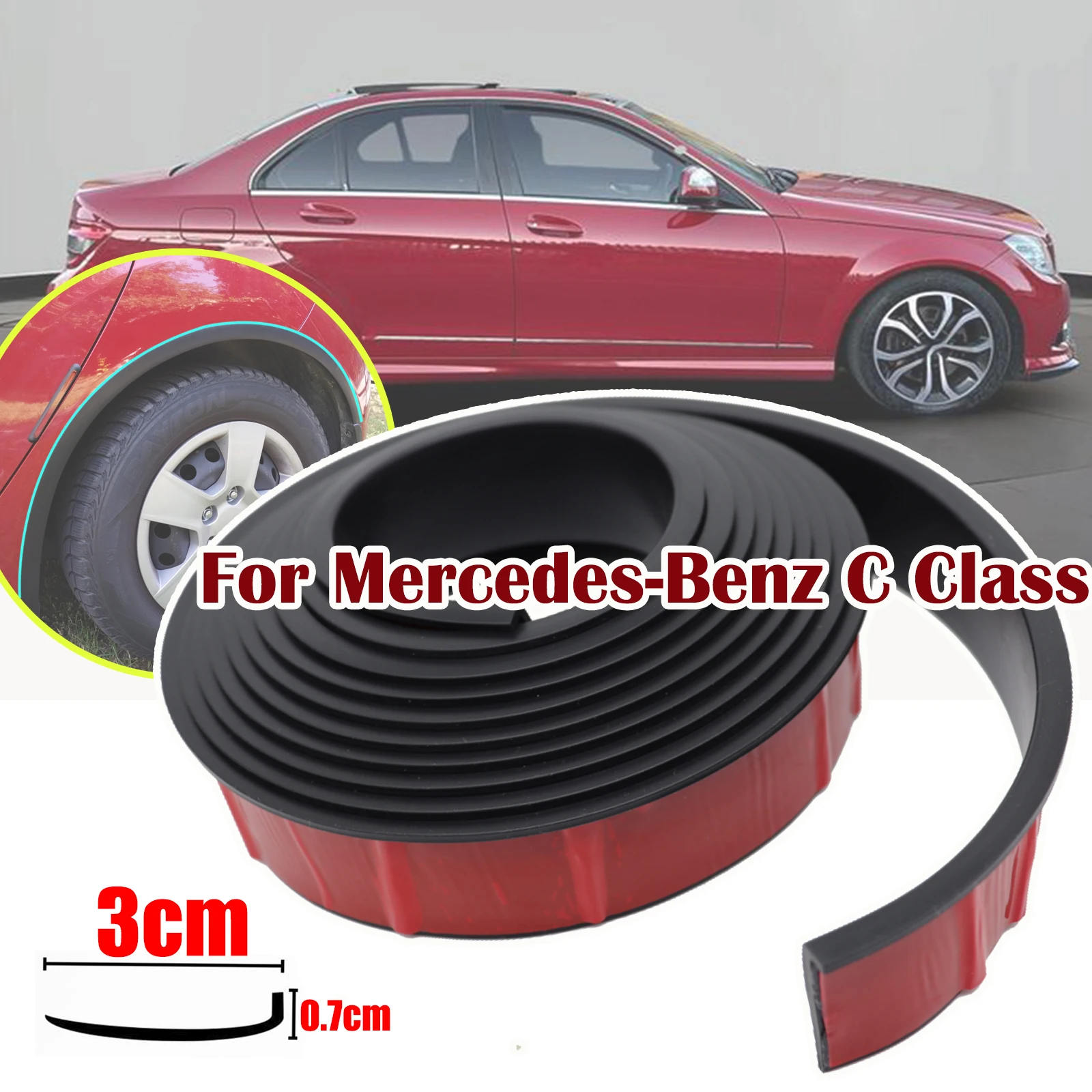 

For Mercedes-Benz C-class CLS S Class A Class Car Wheel Eyebrow Arch Extension Protector Fender Flares Moulding Trim Strip 2004