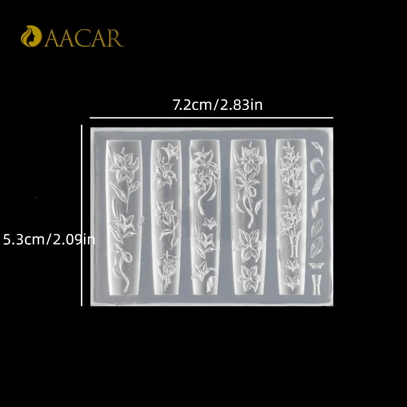 1PCS 3D Acrylic Nail Mold Sea Shell Starfish Goldfish Koi Fish Summer Coral Flower Butterfly DIY Silicone Nail Art Mold