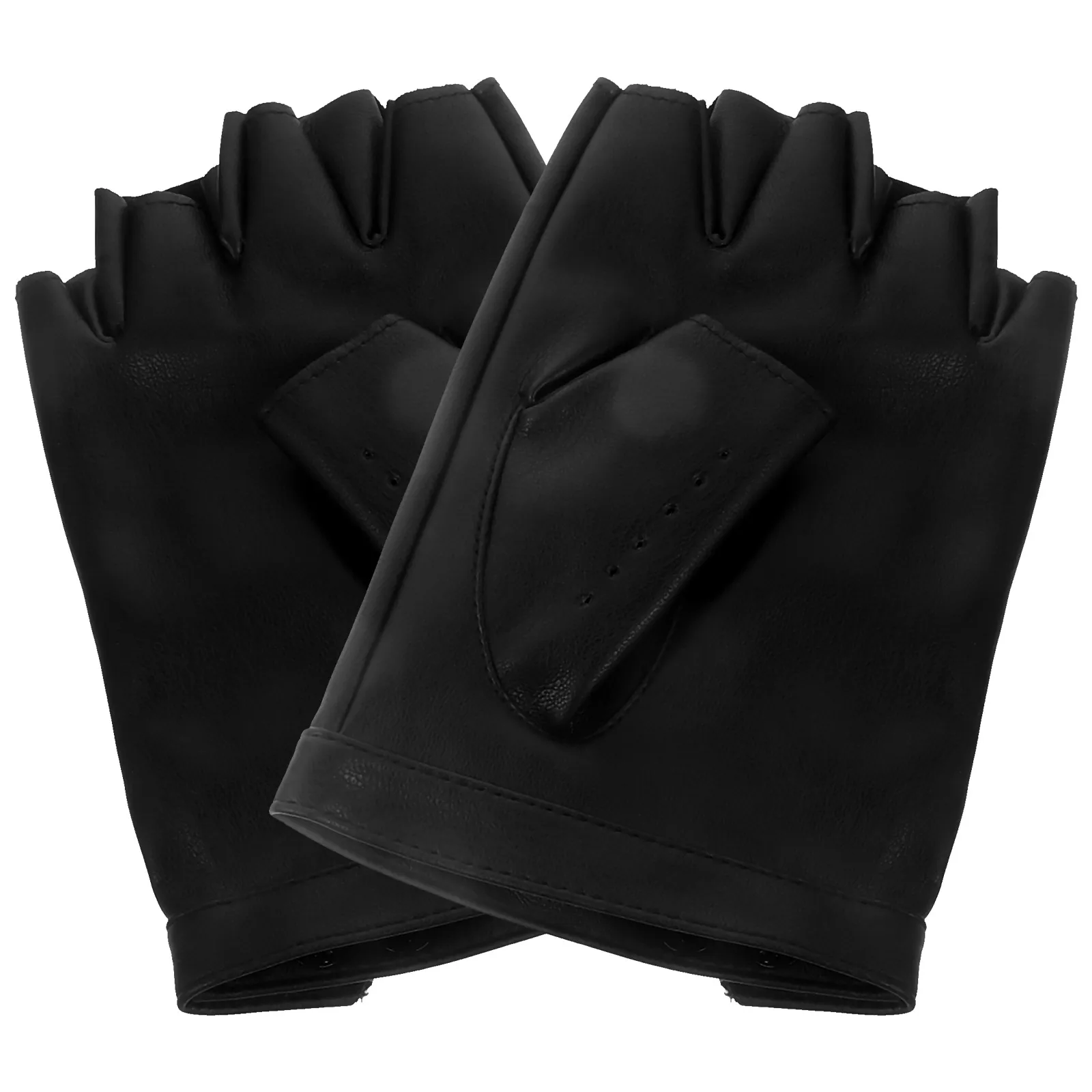 

1 Pair Pu Half Finger Gloves For Cycling Hiking Fitness Protective Wear-Resistant Outdoor Bike Riding Training Portable