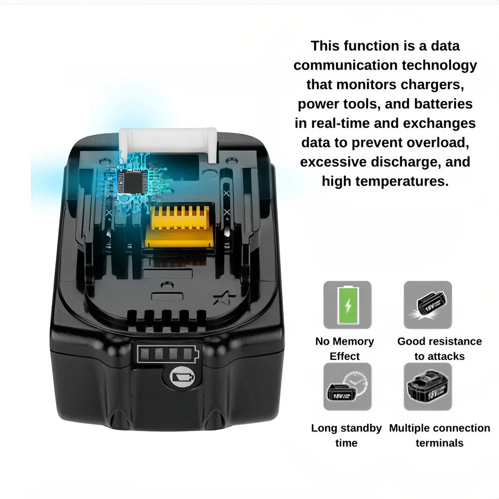For Makita 18V 9.0Ah  Battery accu Genuine Original LXT Li-ion Akku BL1860 BL1860B BL1850 BL1840 BL1830 High Capacity BMS LED