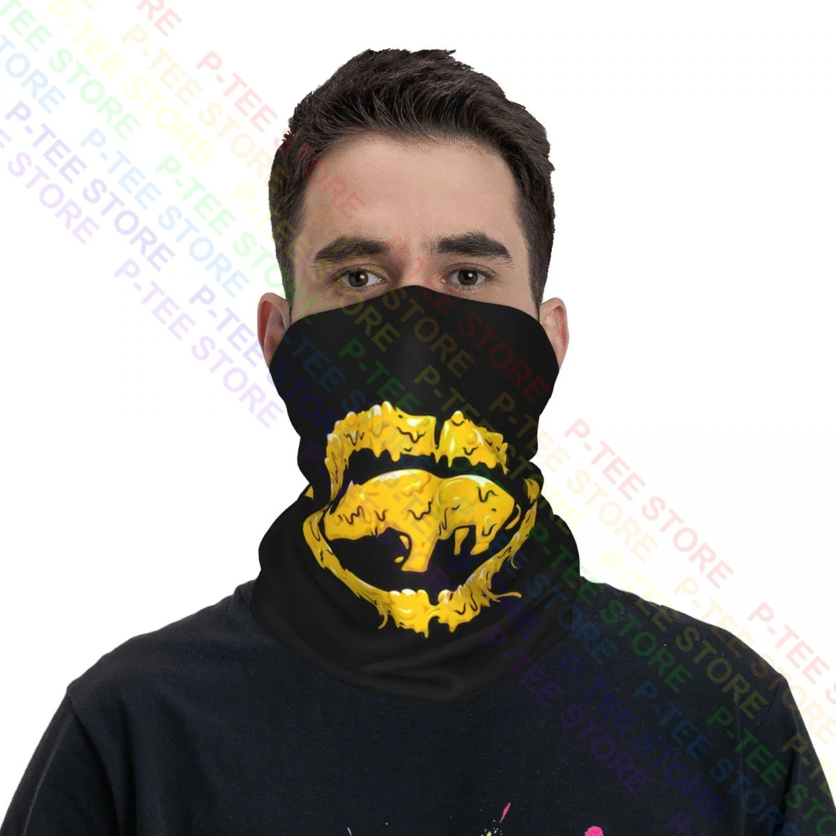 Ecko_Unltd Derretido Brilhante Gráfico Pescoço Gaiter Bandana Lenço Máscara Facial Esportes Quick Dry Alta Elástica