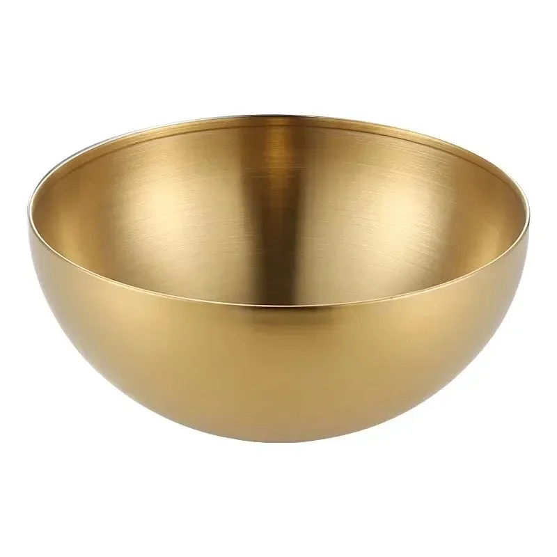 Stainless Steel Gold And Silver Salad Bowl Rice Noodles Lamian Noodles Bowl Kitchen Tableware Food Container image 2