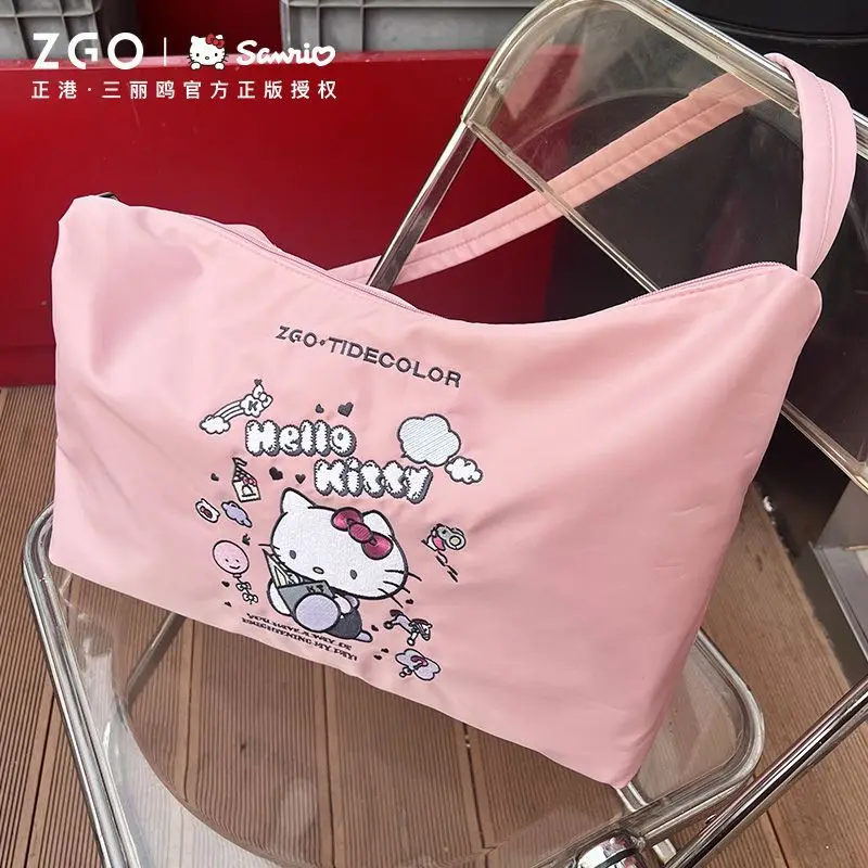 Borsa a tracolla da donna Sanrio Melody Kuromi Cartoon Borse semplici per studenti di grande capacità per la classe Tote Bag Shopping Borsa a tracolla
