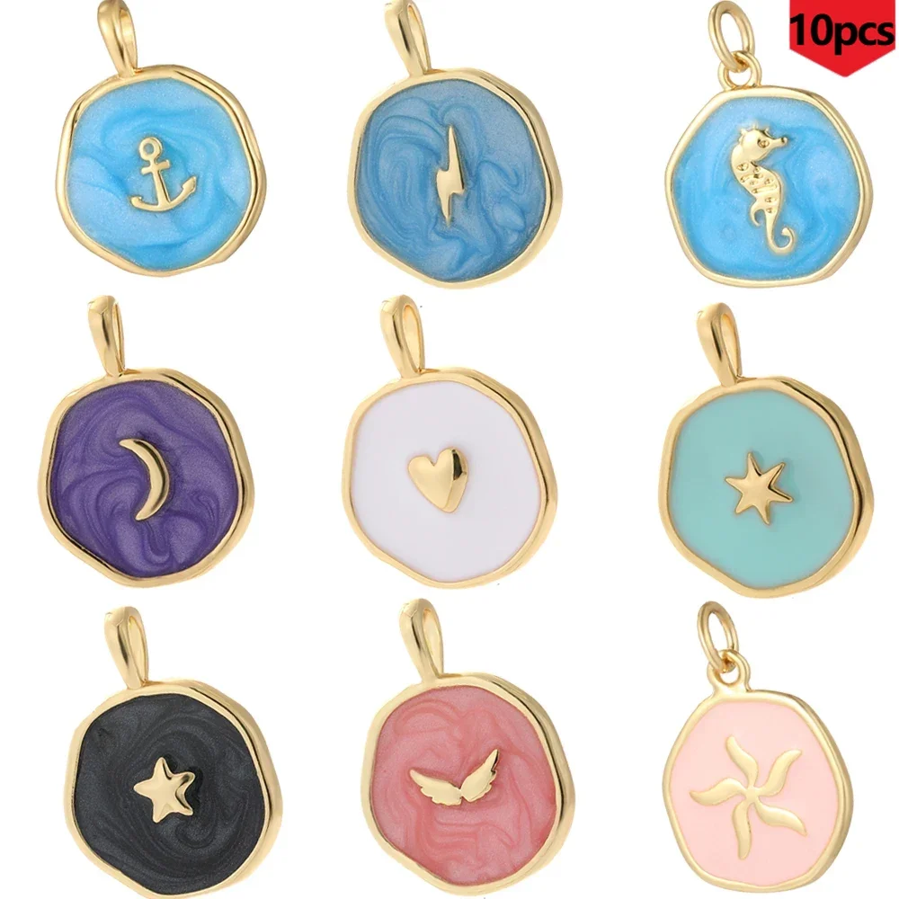 

10PCS Bohemian Moon Star Heart Charm Jewelry Wholesale Production Supplies Pendant Wearing Earrings Necklace Bracelet Keychain