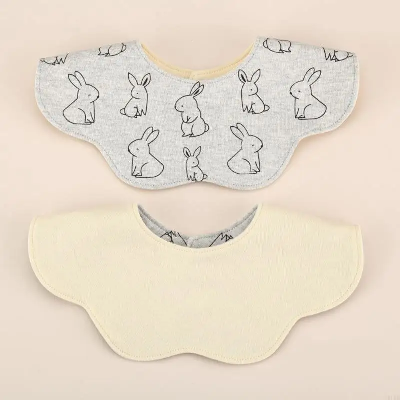 R66D Perlindungan Bib Bayi Mengiler 360 Katun Reversibel untuk Waktu Menyusui Dua Sisi