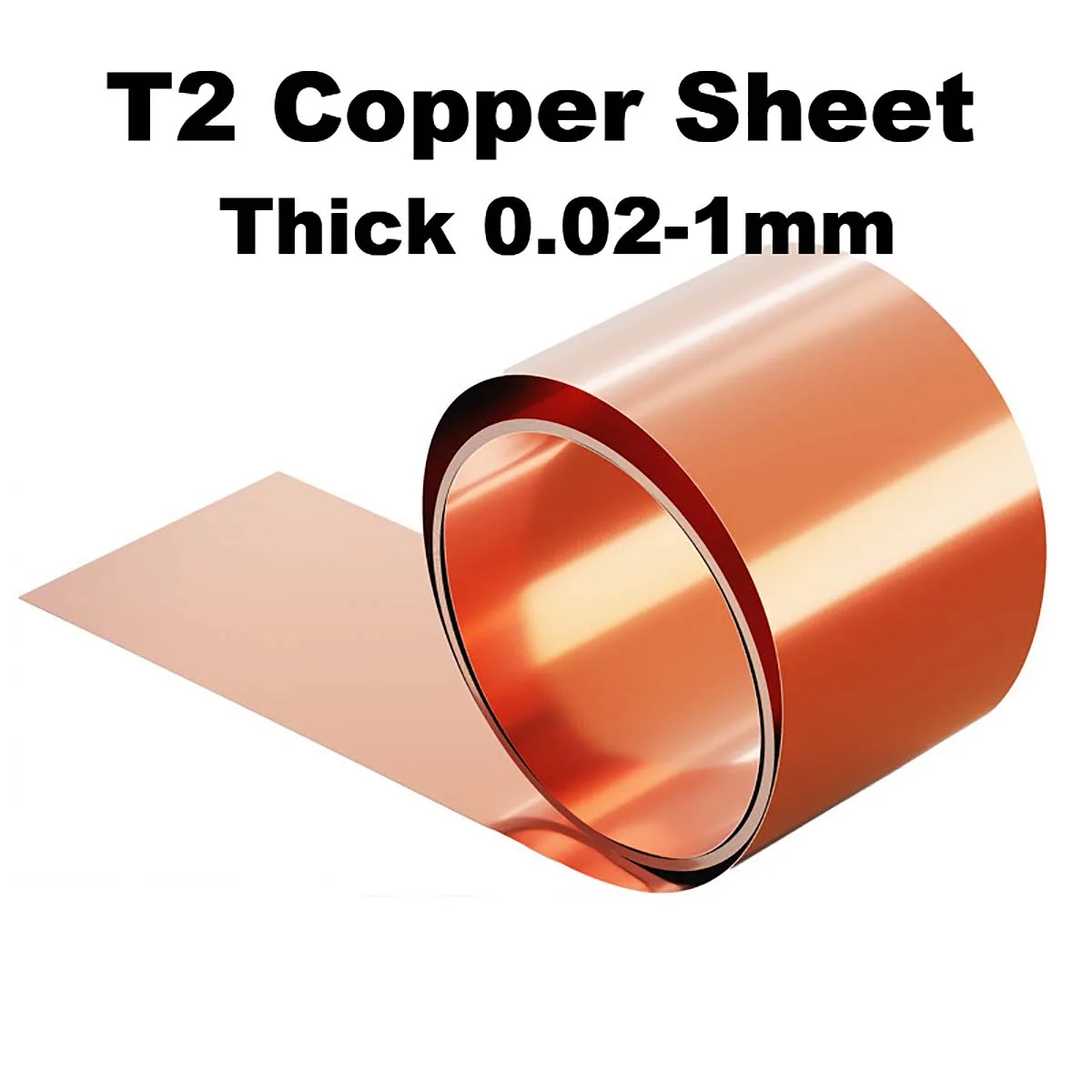 1M T2 Copper Sheet Pure Copper Strip 0.02-1mm Ultra-thin Copper Foil Thick Plate Grounding Conductive Heat Sink Width 100-400mm